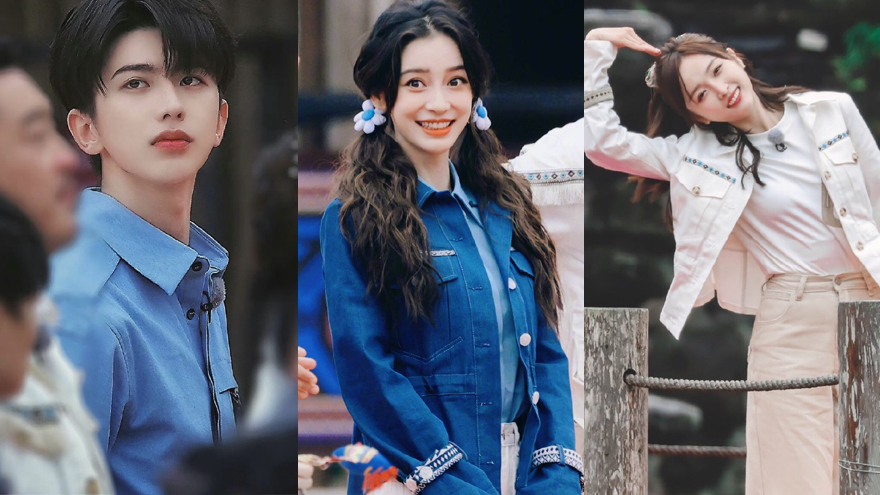 《奔跑吧》丽水路透 baby双马尾可爱蔡徐坤蓝衬衫青春