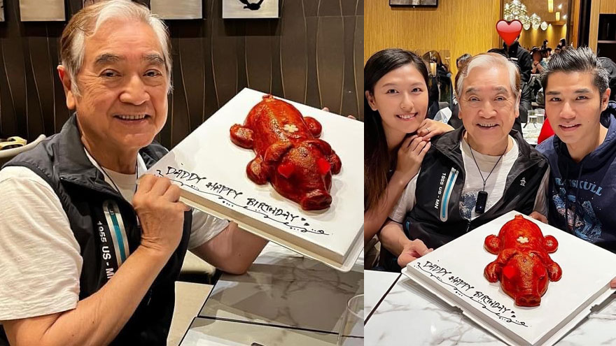 秦沛77歲慶生照曝光 手捧乳豬造型蛋糕對鏡燦笑狀態佳