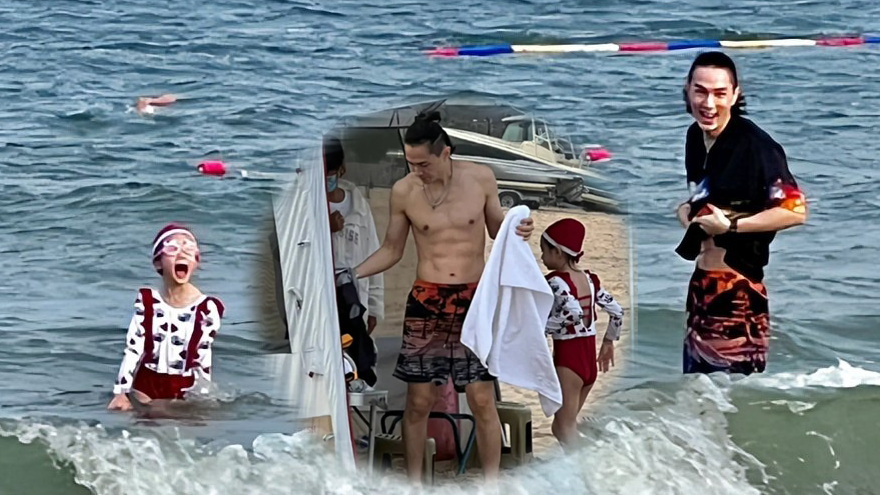 李承铉带lucky海边出游被偶遇 父女两人玩耍温馨有爱