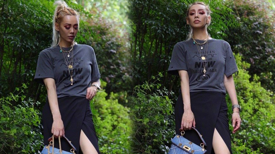 宁静分享山间随拍 脏辫红眼影超减龄变"狂野女孩"