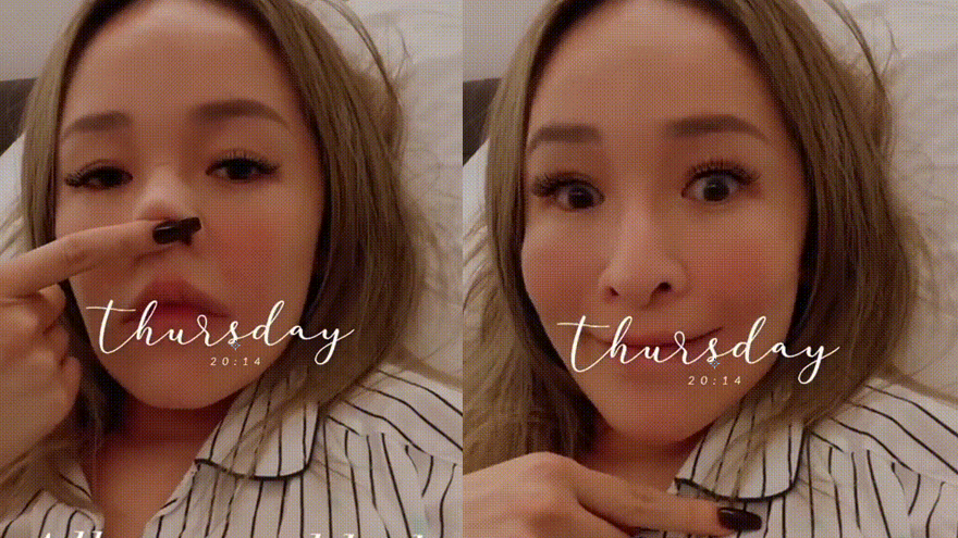 萧亚轩晒自拍视频否认整容 各种角度推捏鼻子额头