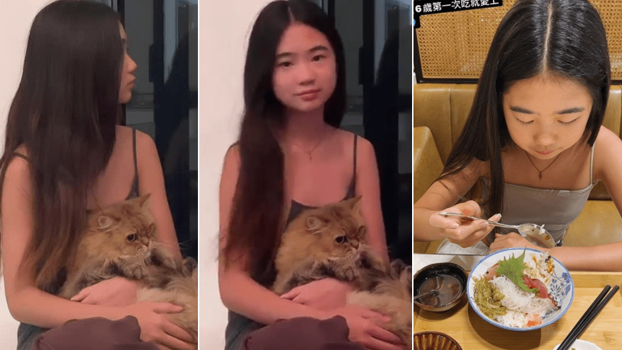 曹格女儿Grace12岁了 穿吊带衫显成熟长发飘飘越来越美