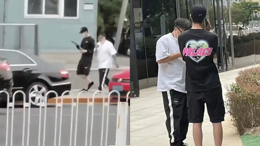 网友北京偶遇王一博逛街 全黑look休闲低调