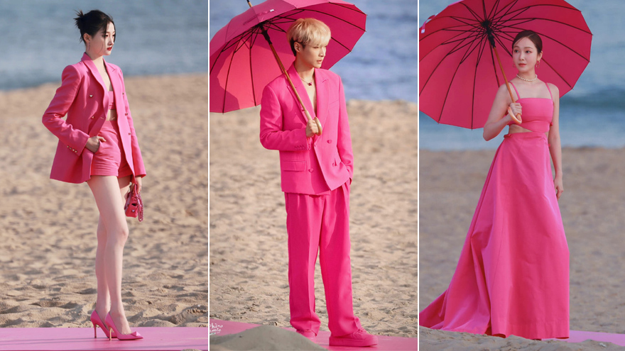 张艺兴关晓彤郑秀妍同场活动 全员粉色造型谁hold住了