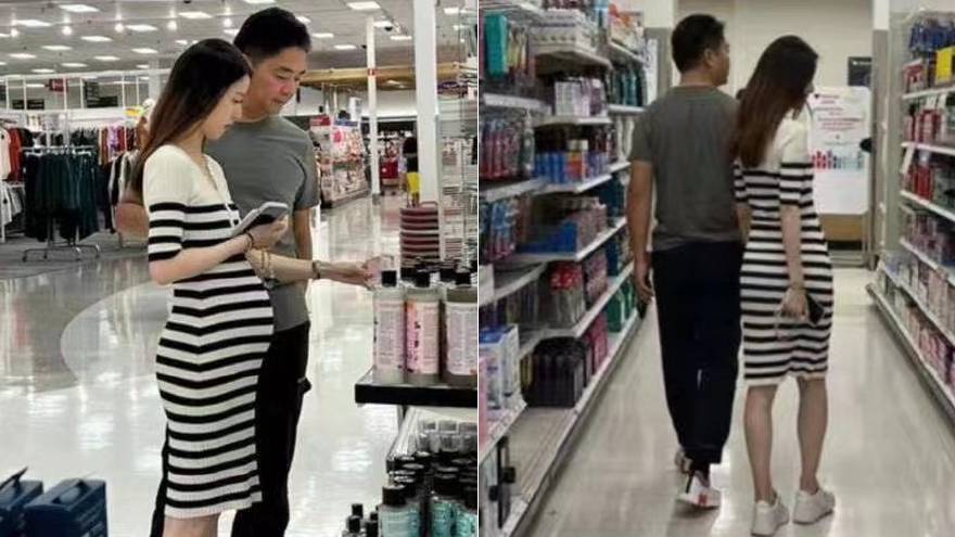 网友美国超市偶遇章泽天刘强东 女方身材纤细孕肚明显