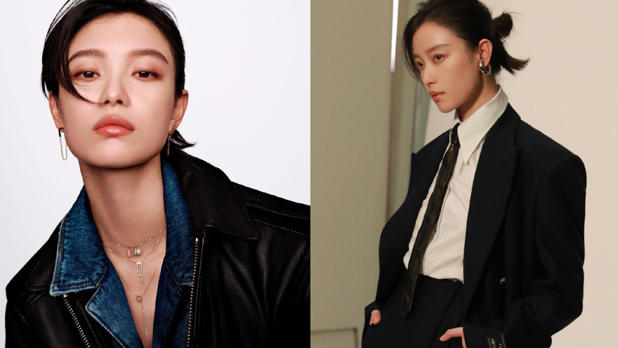 倪妮秋季大片释出彰显帅气率性 西服与牛仔碰撞充满张力