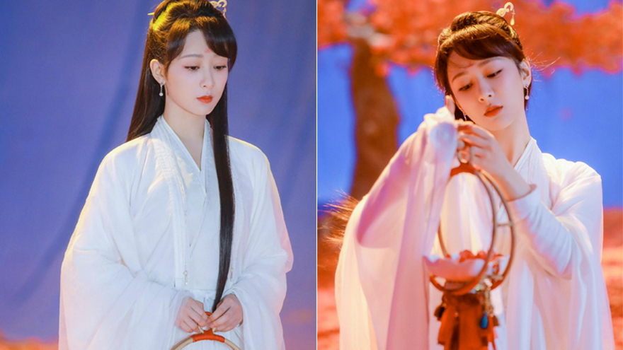 杨紫新剧《长相思》杀青写真 着白衣头戴白簪仙气十足