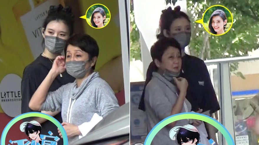 奚梦瑶一身黑衣低调现身 与赌王四姨太梁安琪逛商场