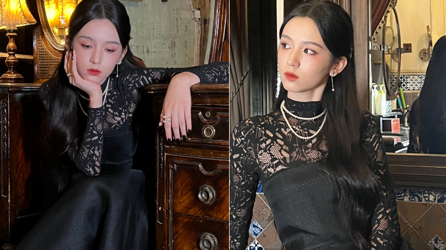 豪门千金！周也镂空黑丝长裙搭细挑高跟气场出众