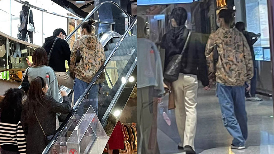 刘雯井柏然逛街约会被偶遇 二人手牵手穿搭潮范有型