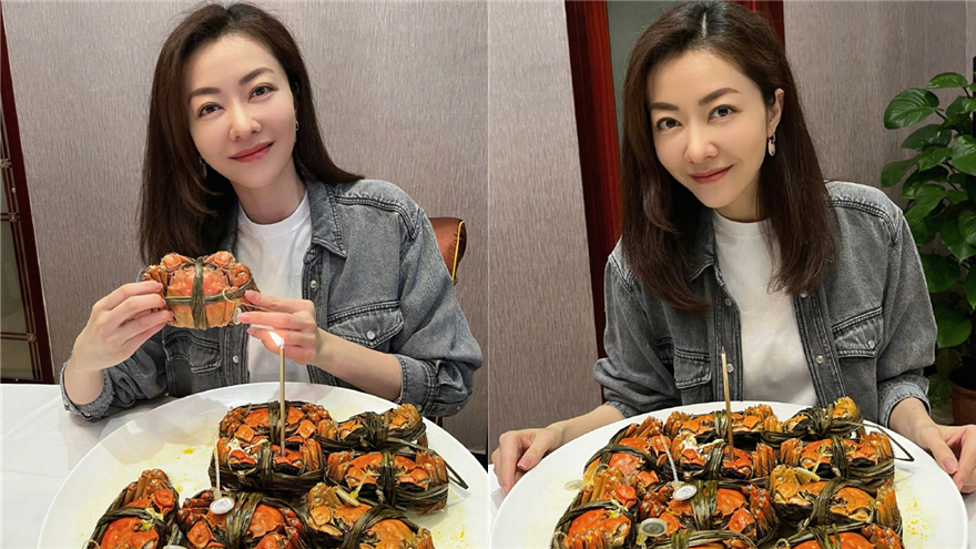 熊黛林晒大闸蟹版“生日蛋糕” 俏皮许愿趣味满满