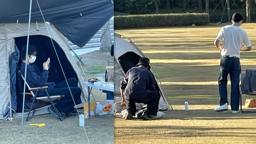 网友偶遇井柏然宋威龙露营 聚餐打游戏气氛佳