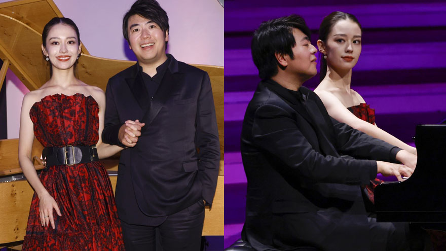 郎朗与妻子吉娜德国出席音乐会 合奏钢琴曲好甜蜜