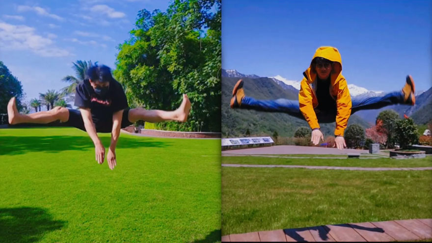 吴奇隆52岁生日分享视频 展示腾空一字马身体柔韧度惊人