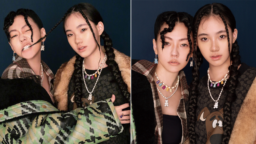 小s与二女儿合体拍大片 同款妆容和发型潮酷养眼