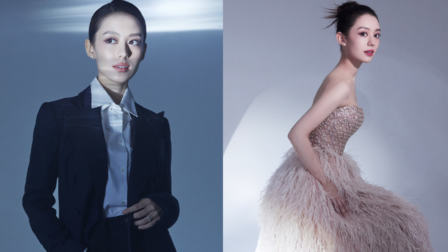 吉娜反差双姝大片释出 穿浅色抹胸裙笑容甜美大秀身材