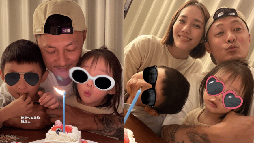 余文乐41岁庆生照紧抱儿女许愿 一家四口同框温馨甜蜜