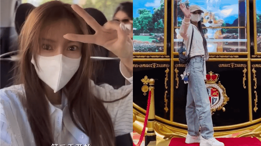 Angela微博分享澳门逛吃vlog 穿着休闲元气又可爱