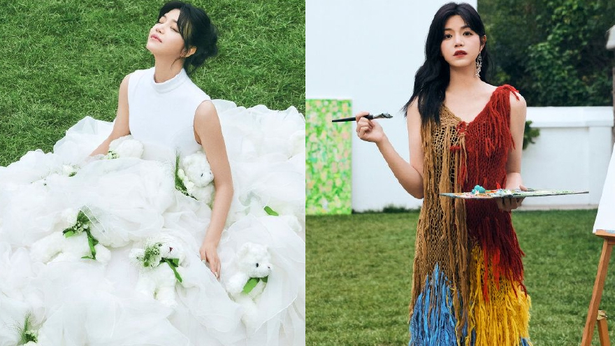 陈妍希油画色彩大片释出 穿白色小熊纱裙唯美又童趣