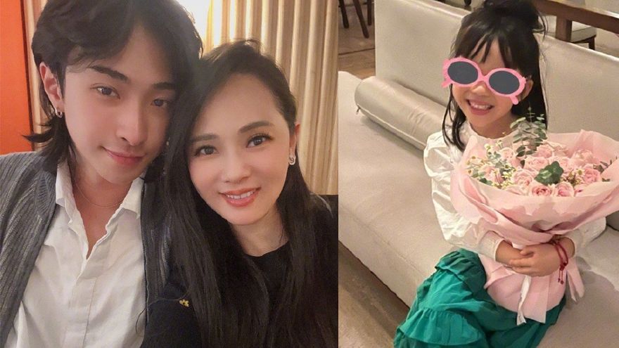 伊能静感恩节晒照 与哈利合影小米粒捧花可爱