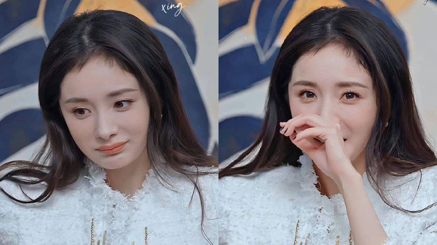 杨幂胎毛刘海发型可爱十足 面露笑容清新优雅