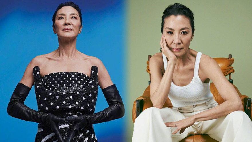 杨紫琼登《时代周刊》封面 穿斑点抹胸裙优雅大气