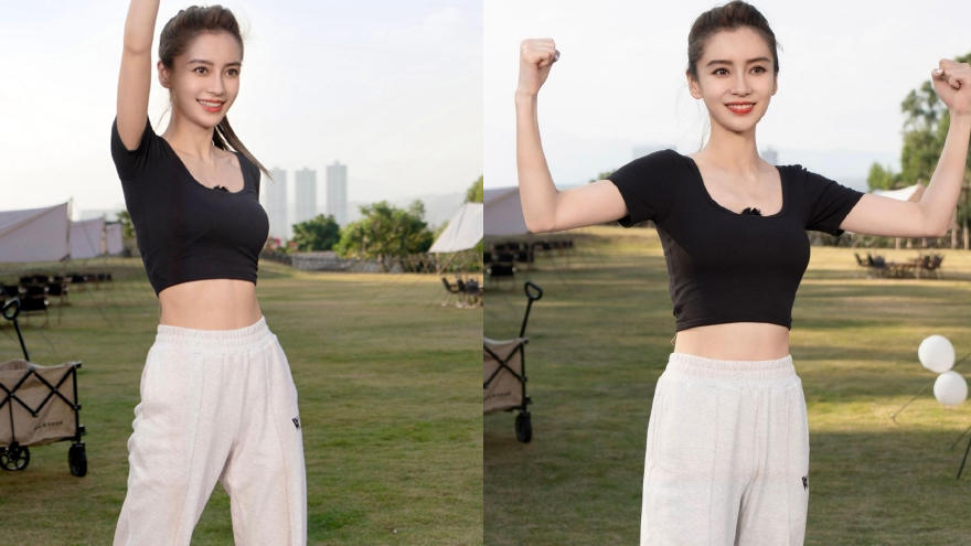 杨颖最新运动风写真释出 露灿笑秀优越腹肌好阳光