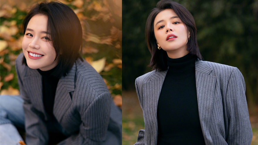 马思纯穿条纹西装帅气十足 露齿微笑超有感染力