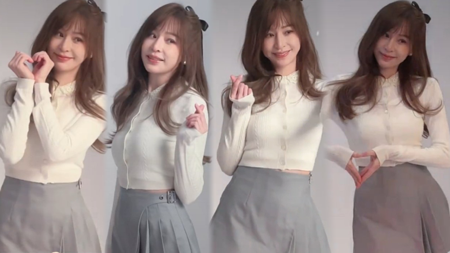 王心凌穿短裙比心四连 戴蝴蝶结少女心爆棚元气满满