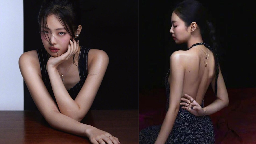 jennie最新大片表现力超绝 穿露背装躺地摆性感pose