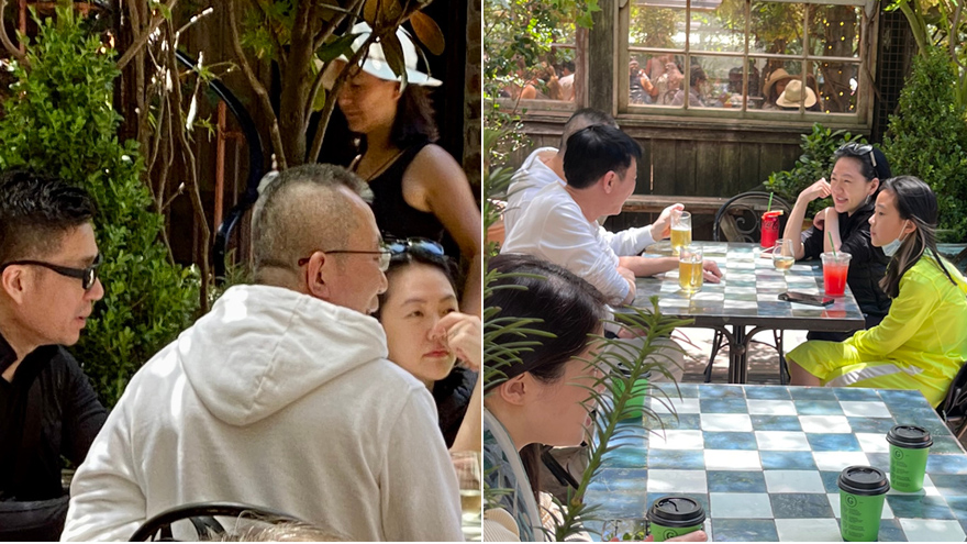 网友悉尼偶遇许雅钧夫妇与友人聚会 小S素颜皮肤白皙