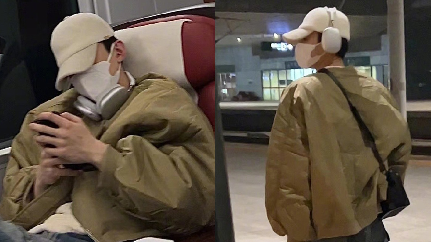 网友坐高铁偶遇白敬亭 戴鸭舌帽耳机潮味十足