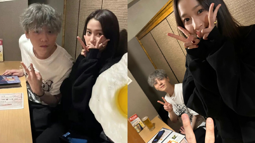 鹿晗关晓彤与网友合照曝光 两人对镜头比耶低调甜蜜