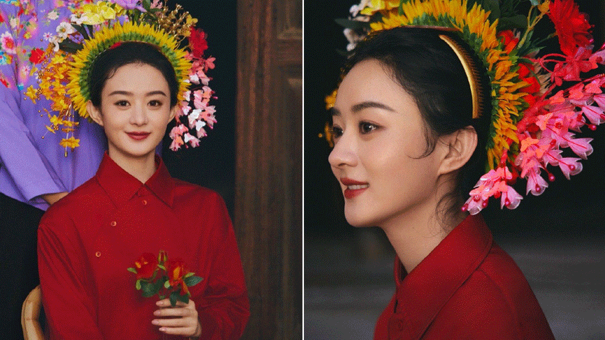 赵丽颖烟火人间故事感大片释出 戴簪花盘发古色古香