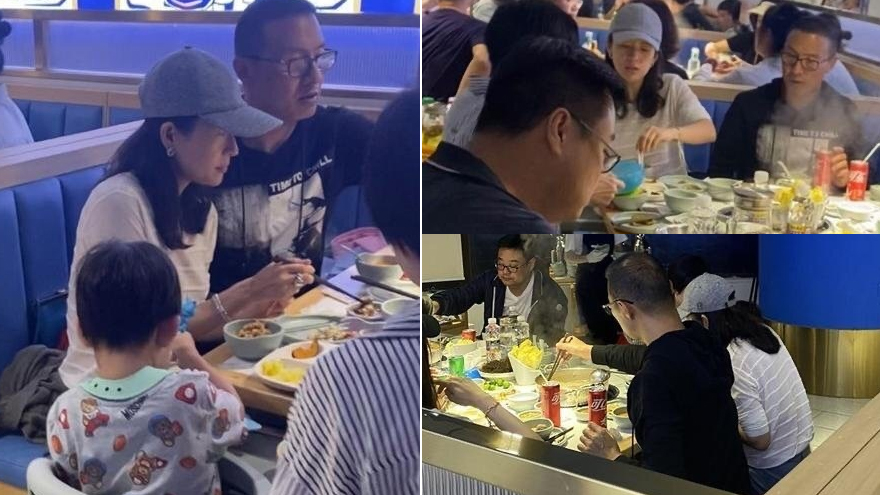 章子怡汪峰全家三亚被偶遇 打扮低调吃平价火锅接地气