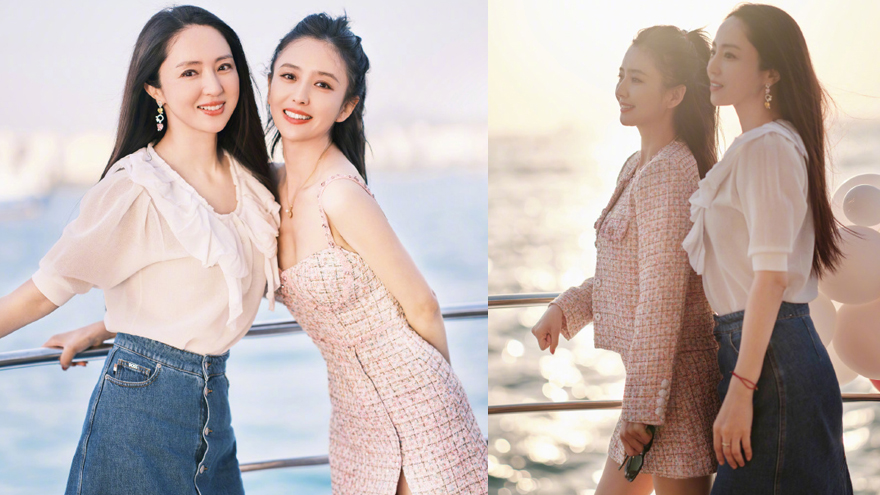 董璇晒与佟丽娅海边同框合照 两人笑容灿烂画面好养眼