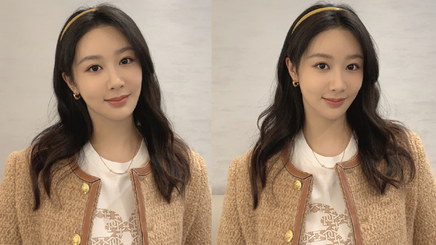 工作室晒杨紫二月开工照 小香风外套配同色发卡显温婉