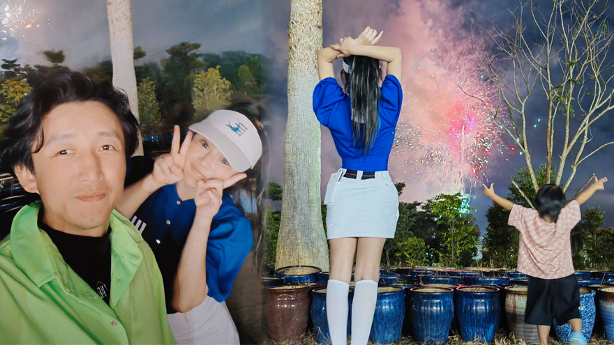 邹市明冉莹颖纪念结婚十二周年 焰火下留念幸福美满