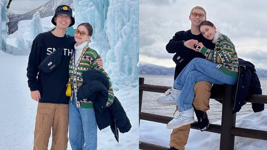 何超莲晒与窦骁合照庆祝情人节 坐男友腿上比心甜蜜恩爱