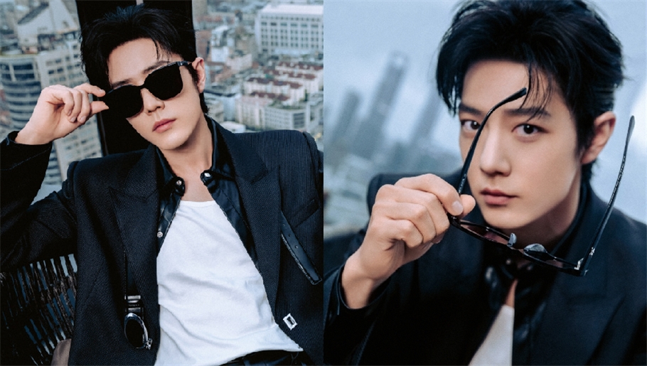 肖战最新大片释出 穿全黑西装风衣戴墨镜帅气有型