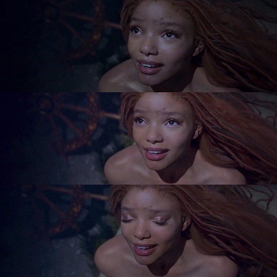 《小美人鱼》预告片中的Halle Bailey