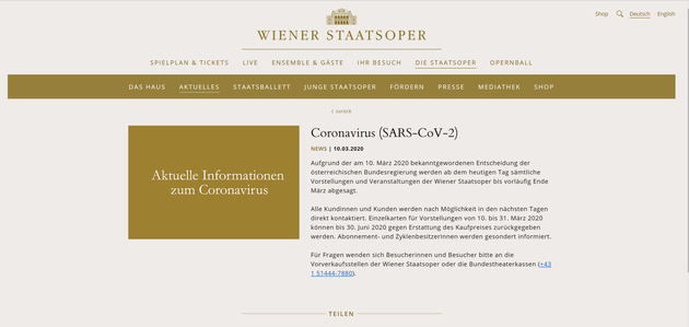 维也纳国家歌剧院官网通告