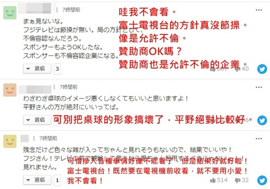 日本网友对福原爱复出当球评反应