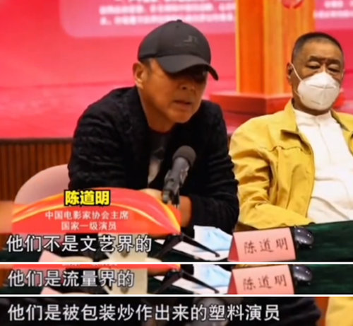 陈道明谈流量明星:他们是陈道炒作出被炒作出来的塑料演员