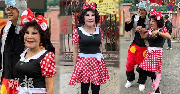 黄夏蕙扮米妮上香祈福 斥趁机加价卖口罩者