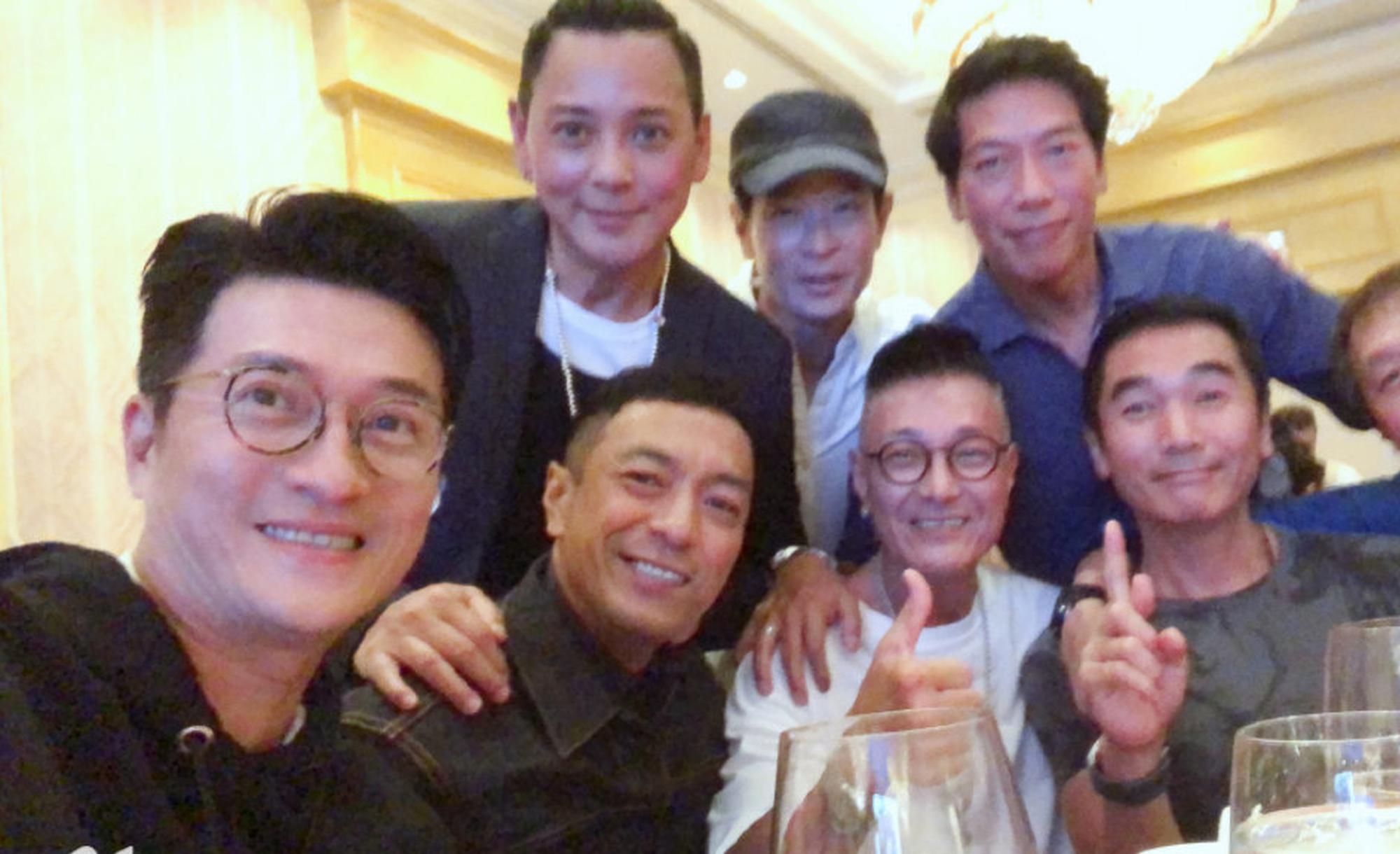 组图:古天乐方中信等众男神齐聚为"大师兄"一双儿女庆生