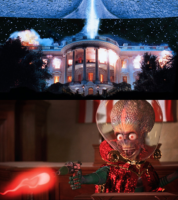 《独立日》的外星人入侵时,蒂姆·波顿正领着《火星人玩转地球》