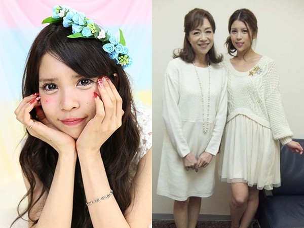 坂口杏里的妈妈是已逝女星坂口良子(右图左)