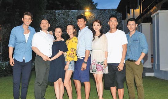 郭品超（左起）、薛博仁、陈怡蓉、Peggy、何润东、翁虹、杨佑宁、陈奕昨晚出席欢迎晚宴