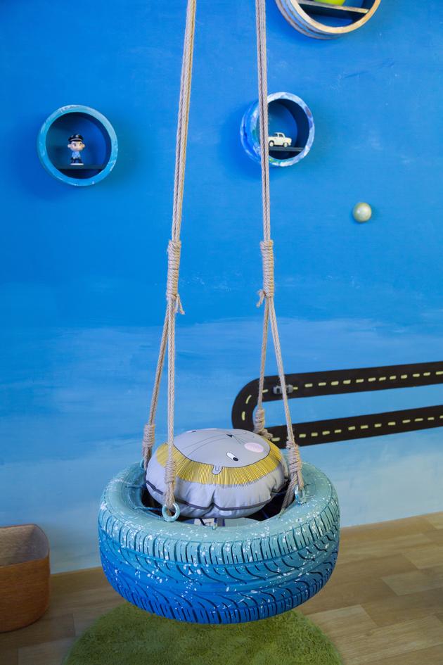 手作轮胎秋千惊艳关凌